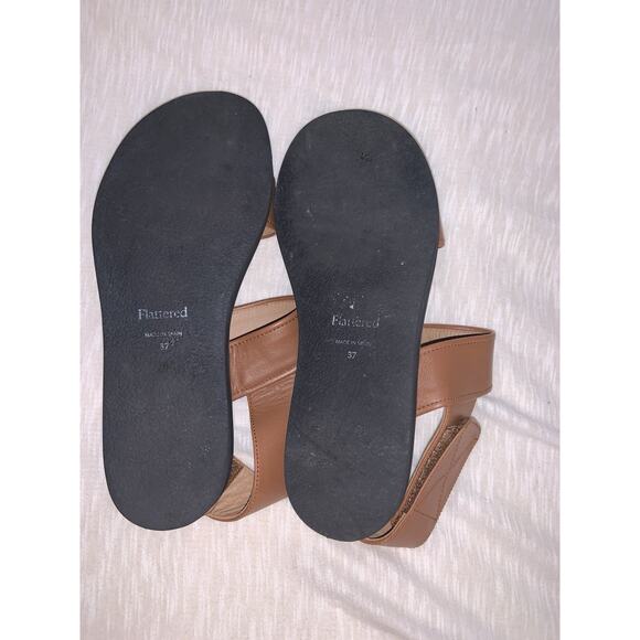 Flattered Brown Leather Flat Shoes Size 37 EU US 7 Chic Elegant Quiet Luxury - Picture 3 of 3